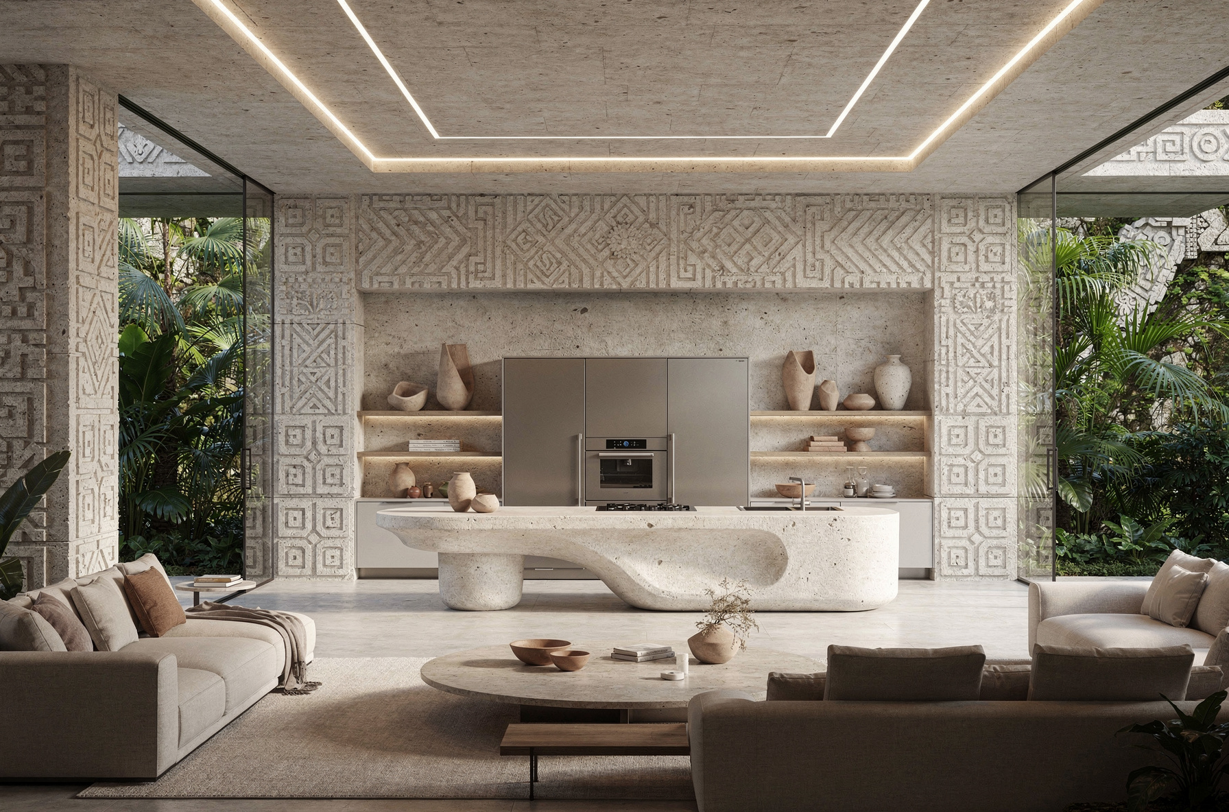 AI architecture rendering design by Mycelium design and Construction Mexico