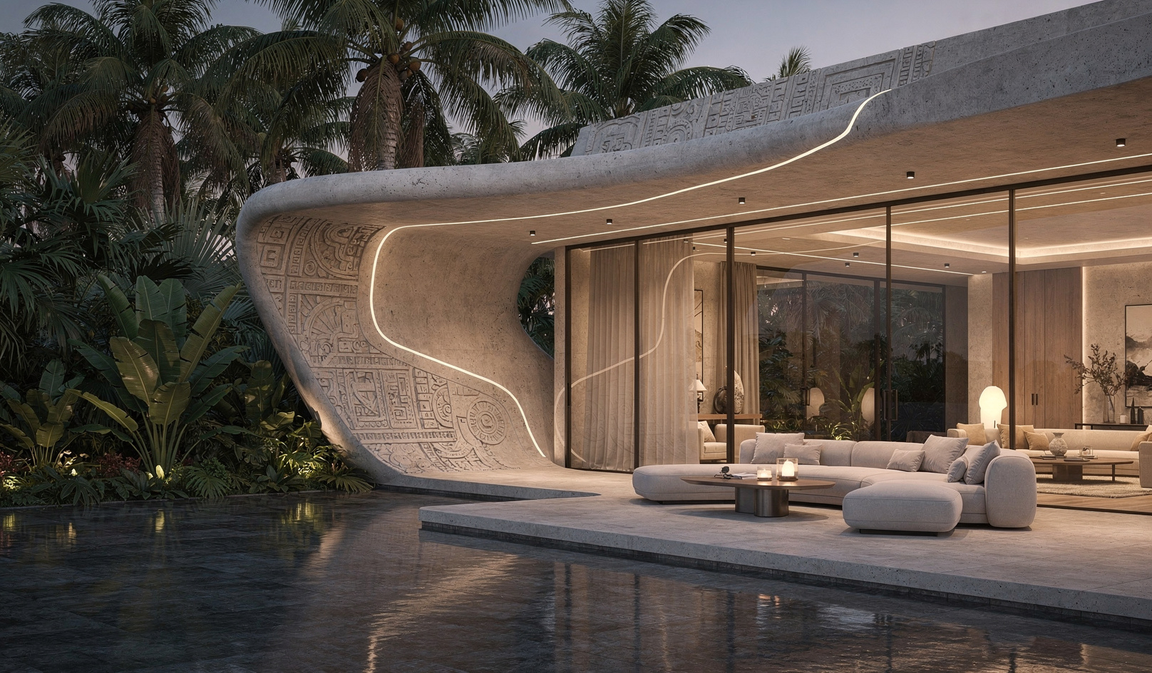 AI architecture rendering design by Mycelium design and Construction Mexico